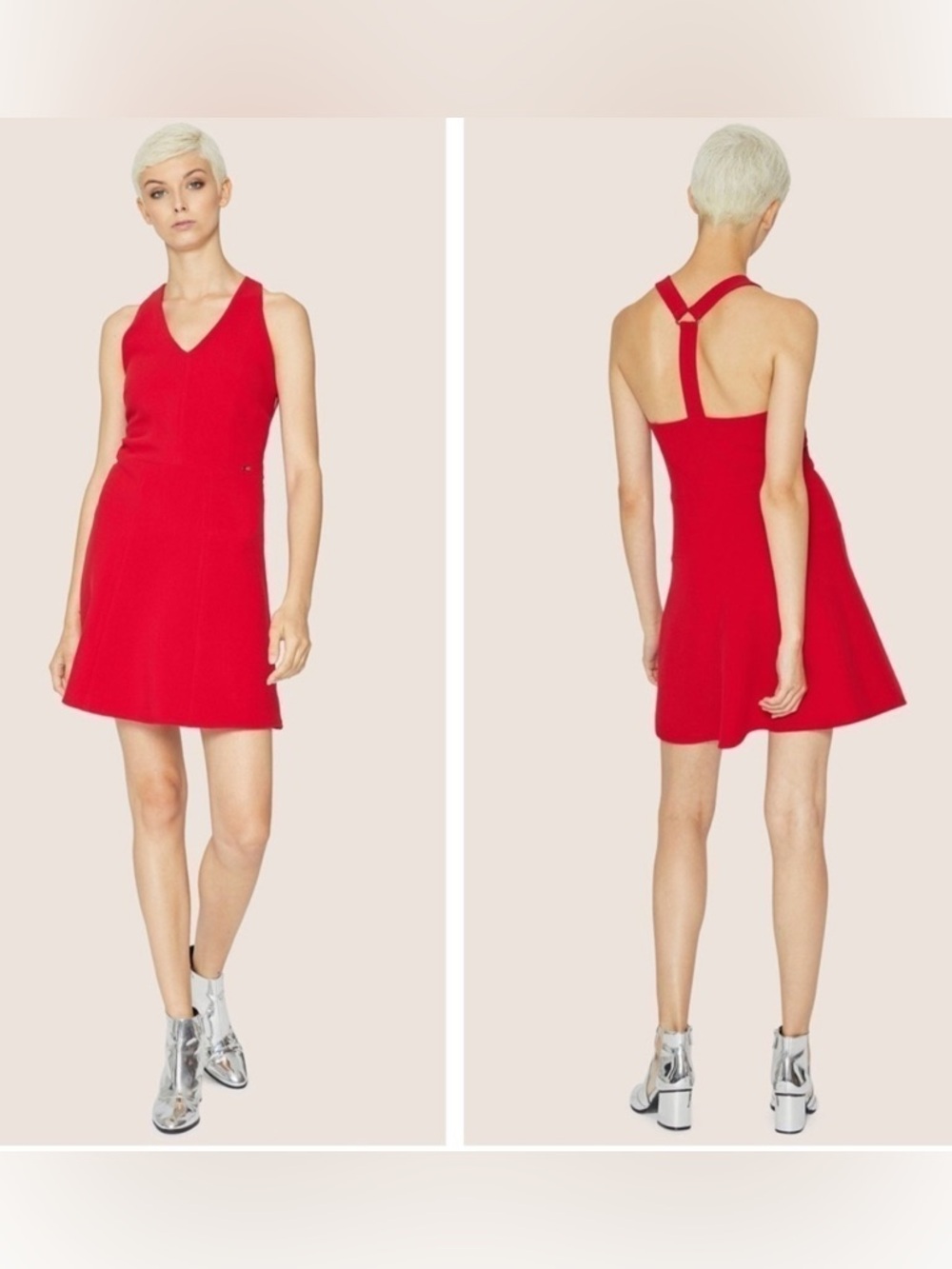 NWT Armani Exchange Red Racerback Fit and Flare Dress Size 4